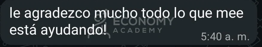 Captura anónima: mensaje de agradecimiento por la ayuda recibida.